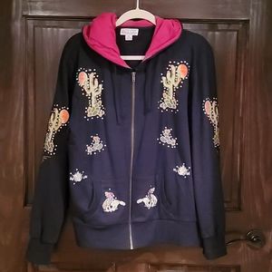 Vintage look hooded Western jacket